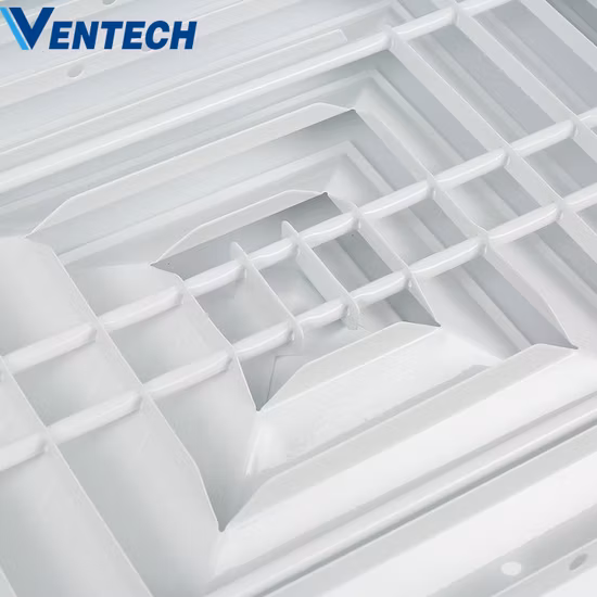 Diffusore d'aria per sistema HVAC a 4 vie con diffusore quadrato in alluminio di alta qualità personalizzato